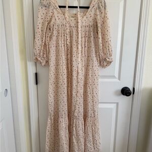 Christy Dawn Bianca Floral Cream Dress SZ P-XS